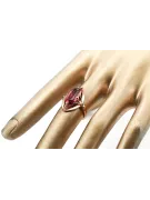 Originálny vinobranie 14K Produkt s ružovým zlatom Ruby Ring Vintage šperky VRC047R